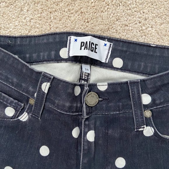 Like new Paige black with white dot verdugo skinny jeans size 26 - Picture 4 of 7